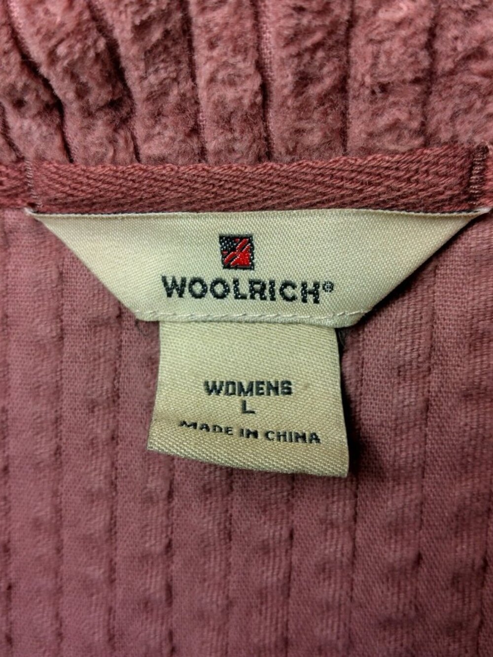 Woolrich Jacket Women Large Wide Wale Corduroy Shacket Purple Gorpcore Zip Up - Picture 4 of 13